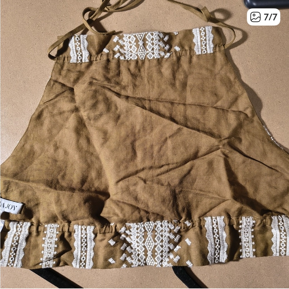 Shona Joy Brown & Cream Crochet Halter Crop Top and Skirt Set - Picture 7 of 9